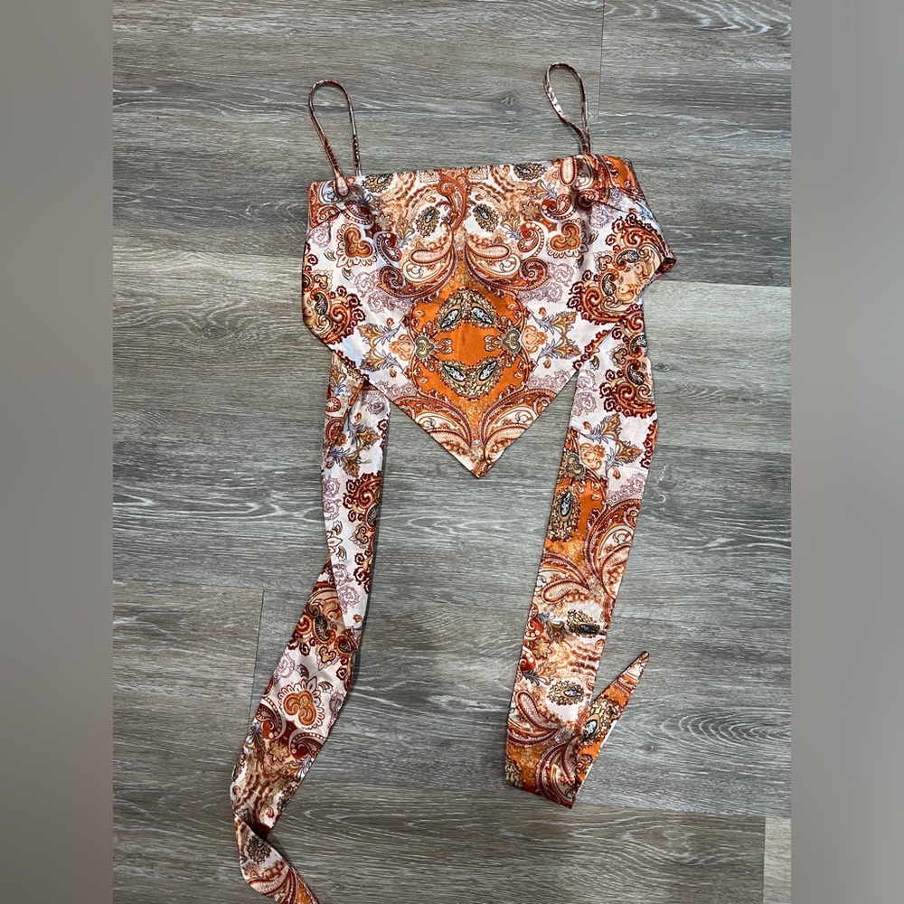 Satin bandana top size small